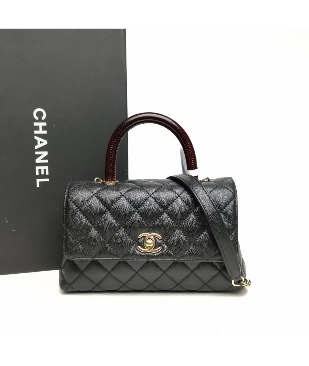 CHANEL Черная кожаная сумка через плечо, фото 9