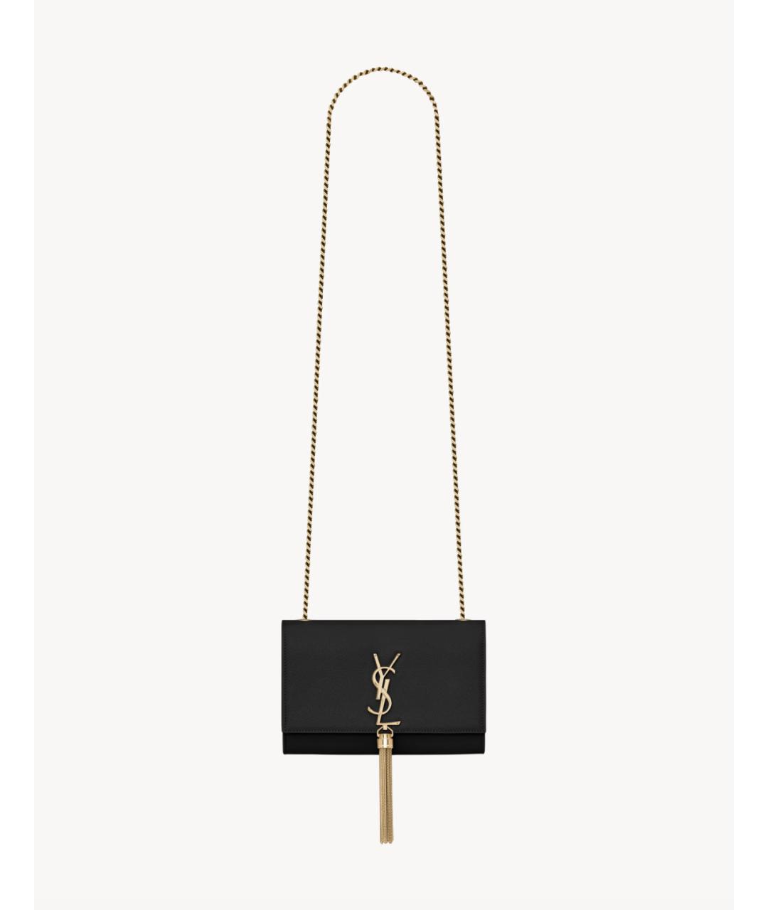 SAINT LAURENT Черная кожаная сумка через плечо, фото 4