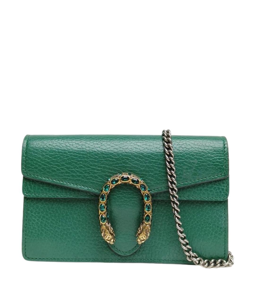 GUCCI Зеленая кожаная сумка через плечо, фото 1