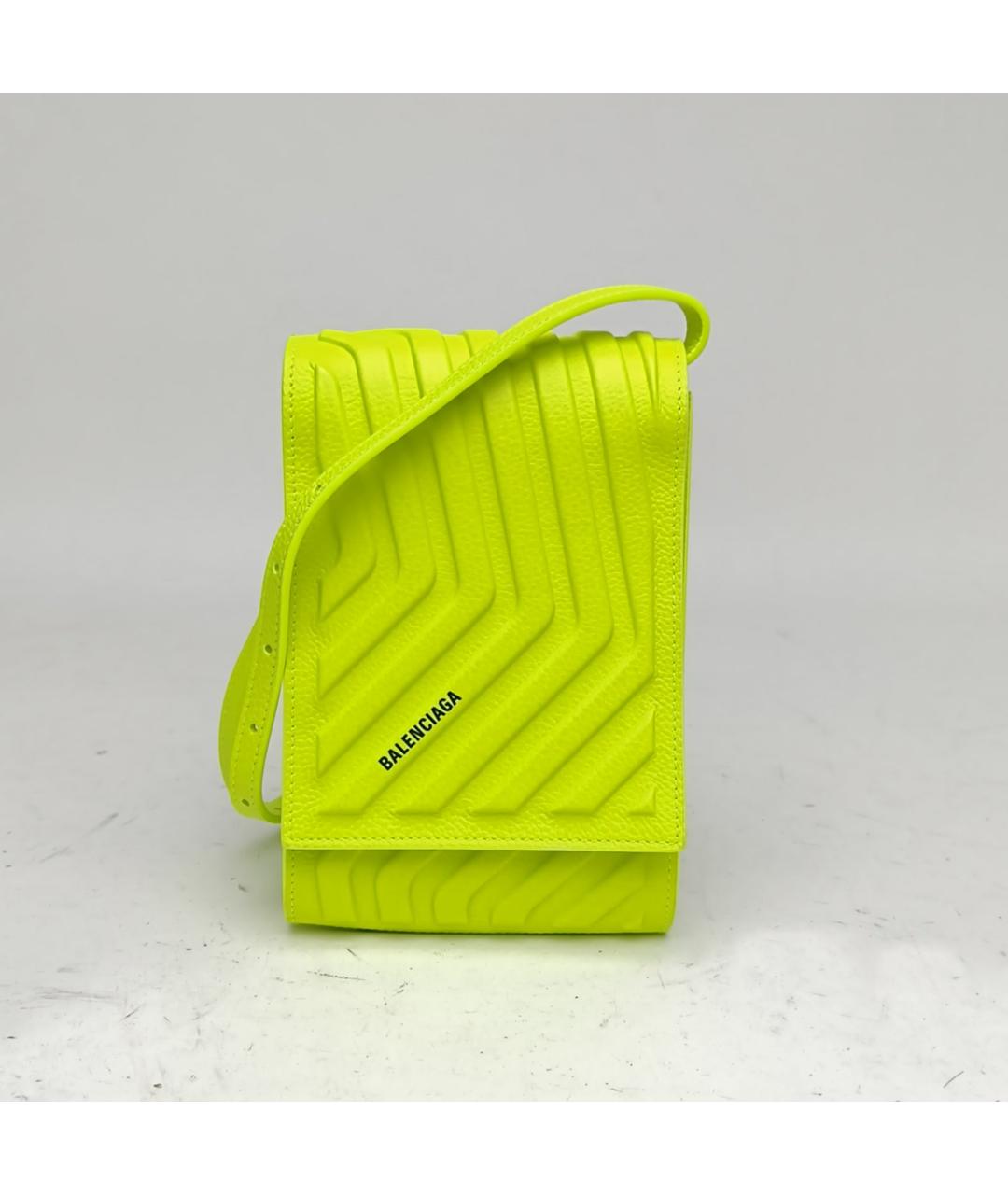 BALENCIAGA Салатовая кожаная сумка через плечо, фото 2