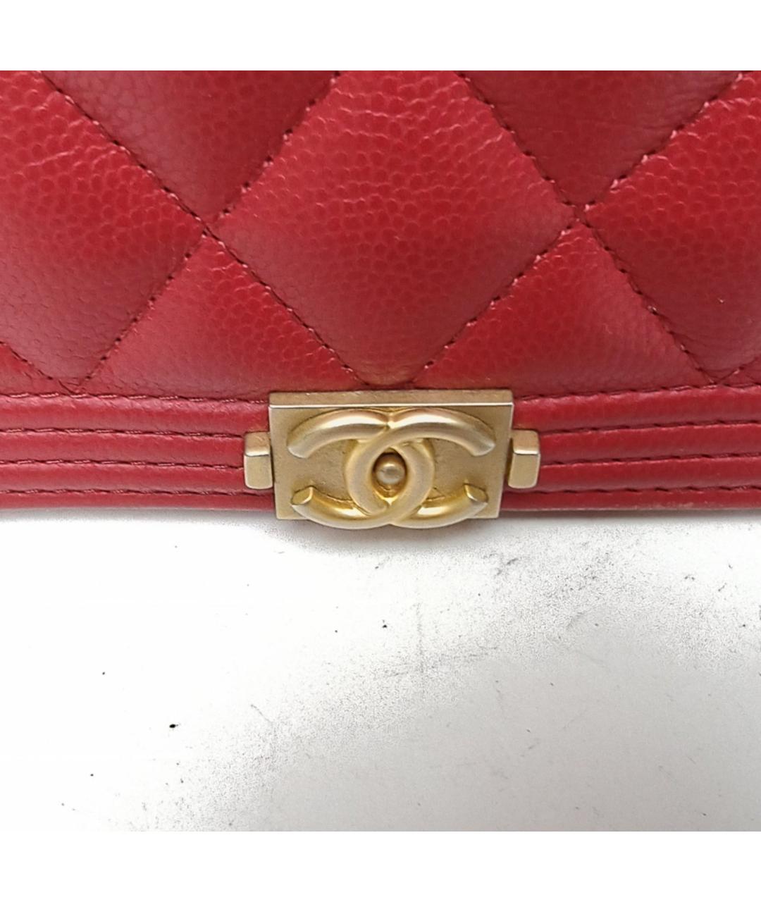 CHANEL Красная кожаная сумка через плечо, фото 7