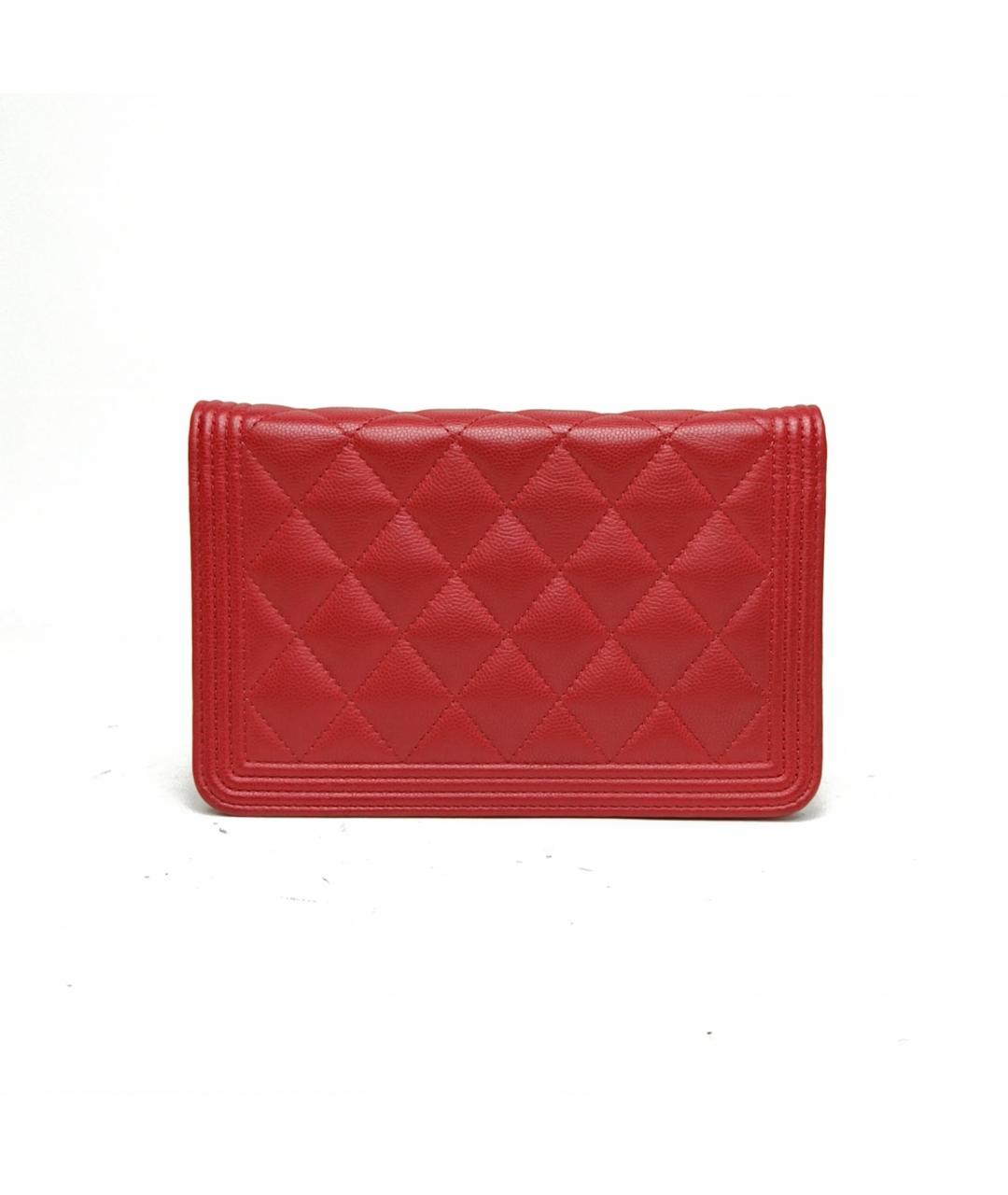 CHANEL Красная кожаная сумка через плечо, фото 4