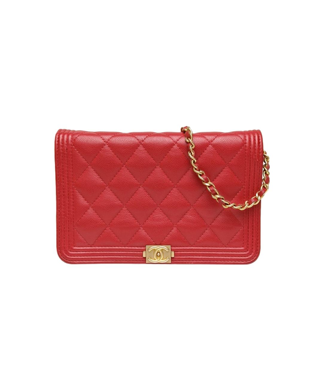 CHANEL Красная кожаная сумка через плечо, фото 10