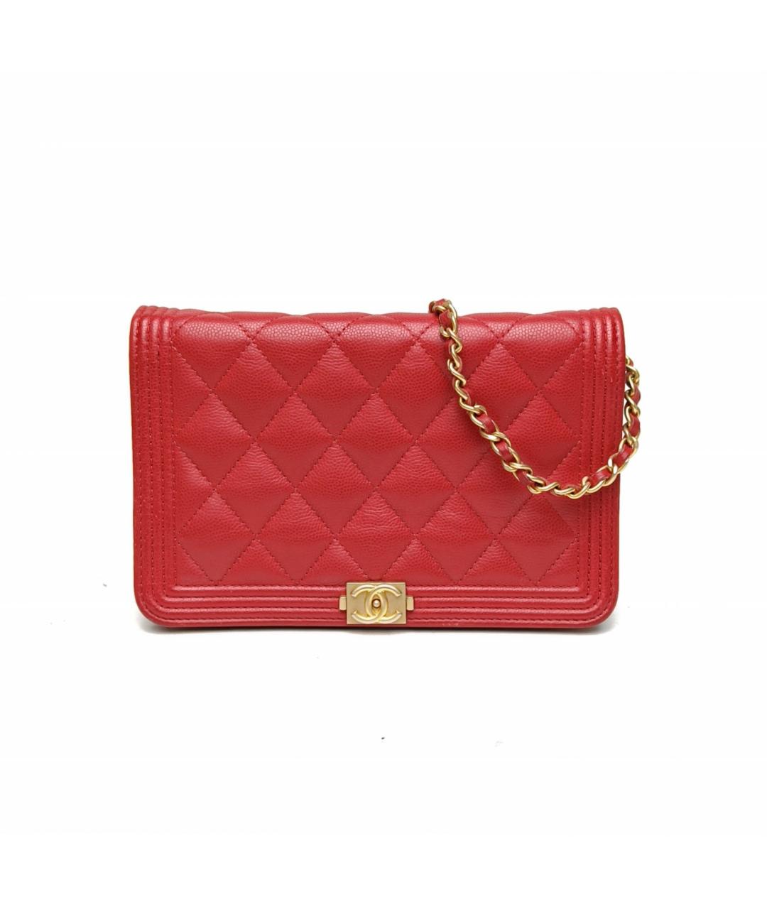 CHANEL Красная кожаная сумка через плечо, фото 2