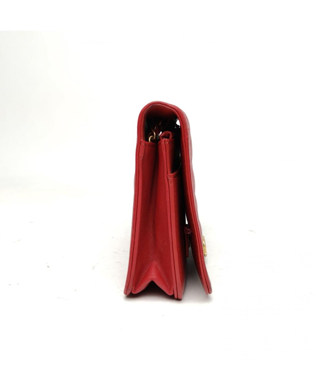 CHANEL Красная кожаная сумка через плечо, фото 5