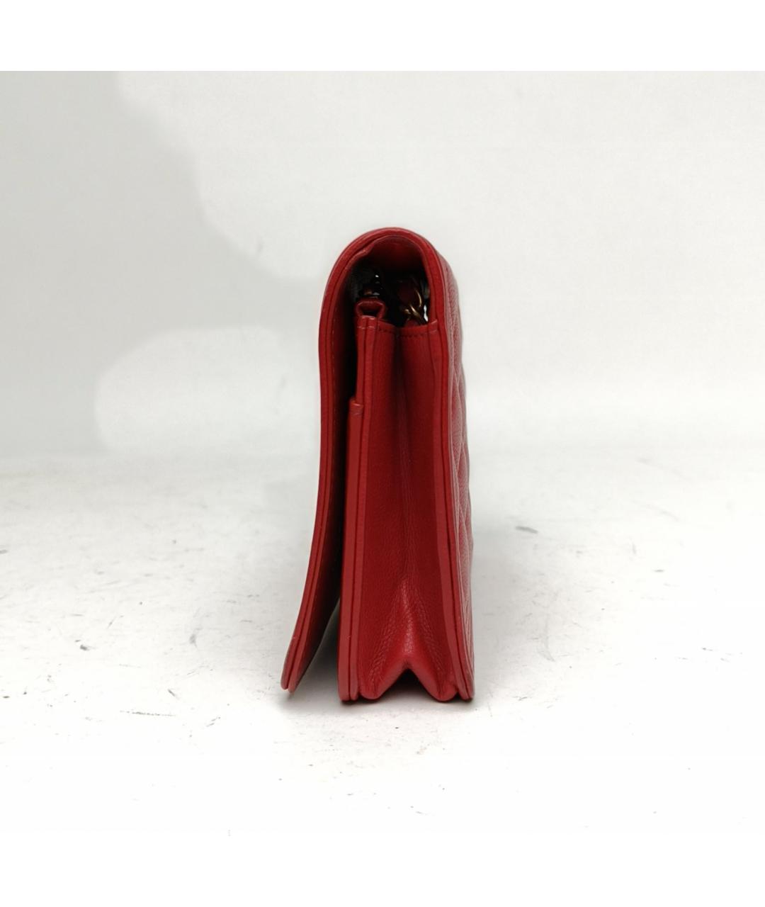 CHANEL Красная кожаная сумка через плечо, фото 3