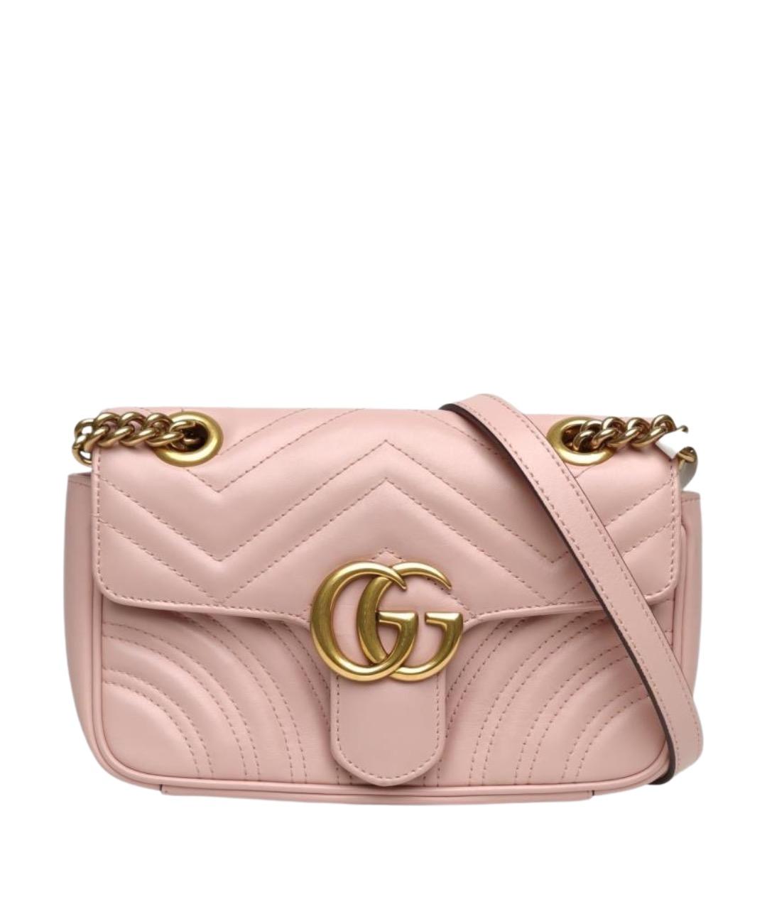 GUCCI Розовая кожаная сумка через плечо, фото 1