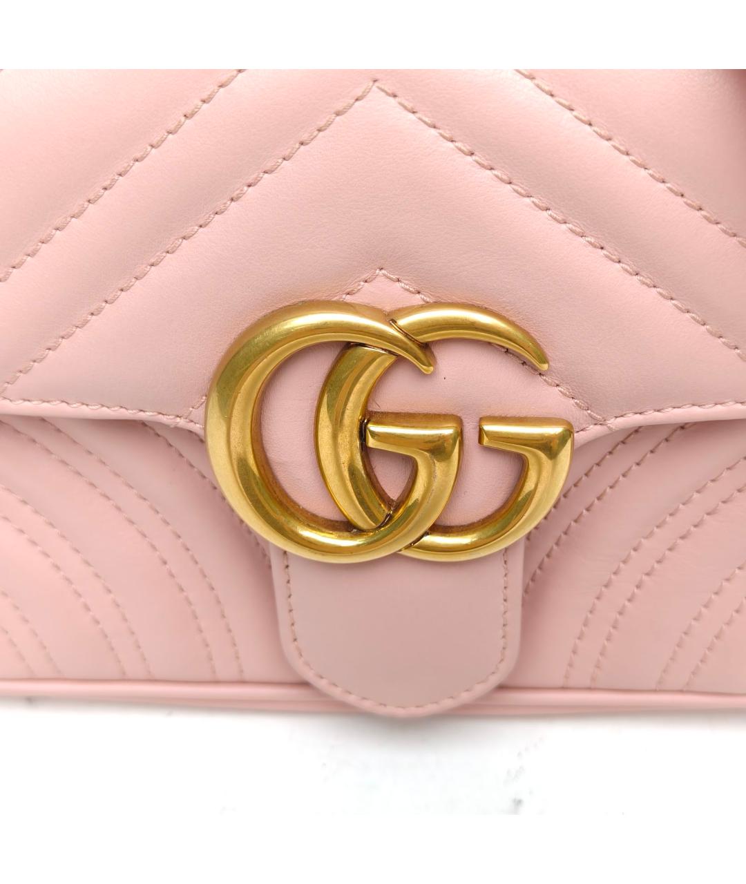GUCCI Розовая кожаная сумка через плечо, фото 8