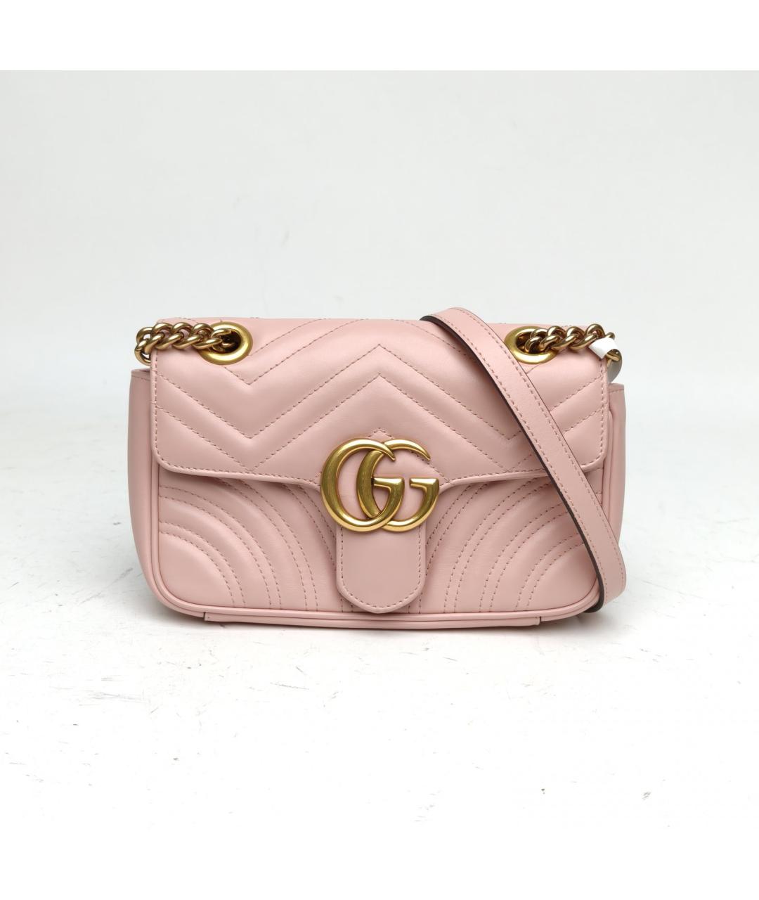 GUCCI Розовая кожаная сумка через плечо, фото 2