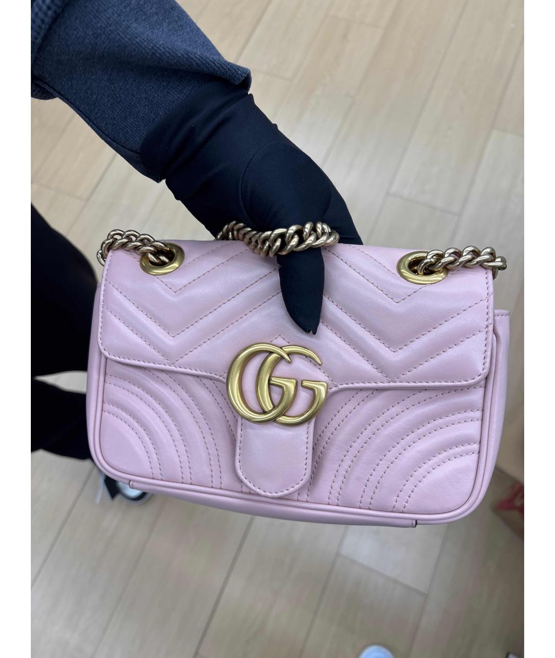 GUCCI Розовая кожаная сумка через плечо, фото 9