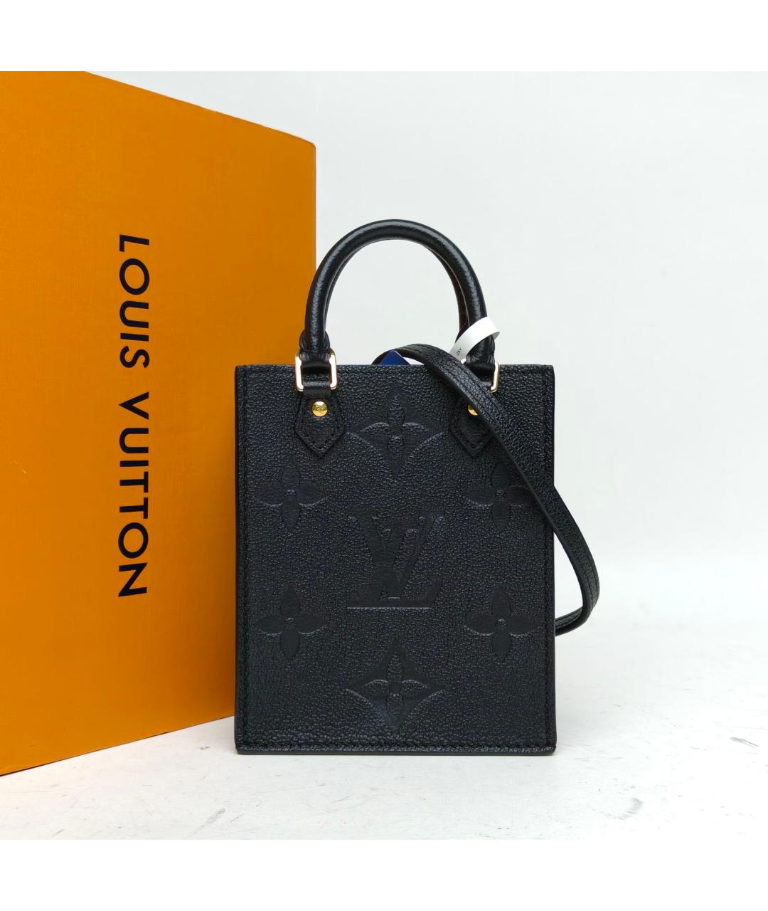 LOUIS VUITTON Черная кожаная сумка с короткими ручками, фото 8