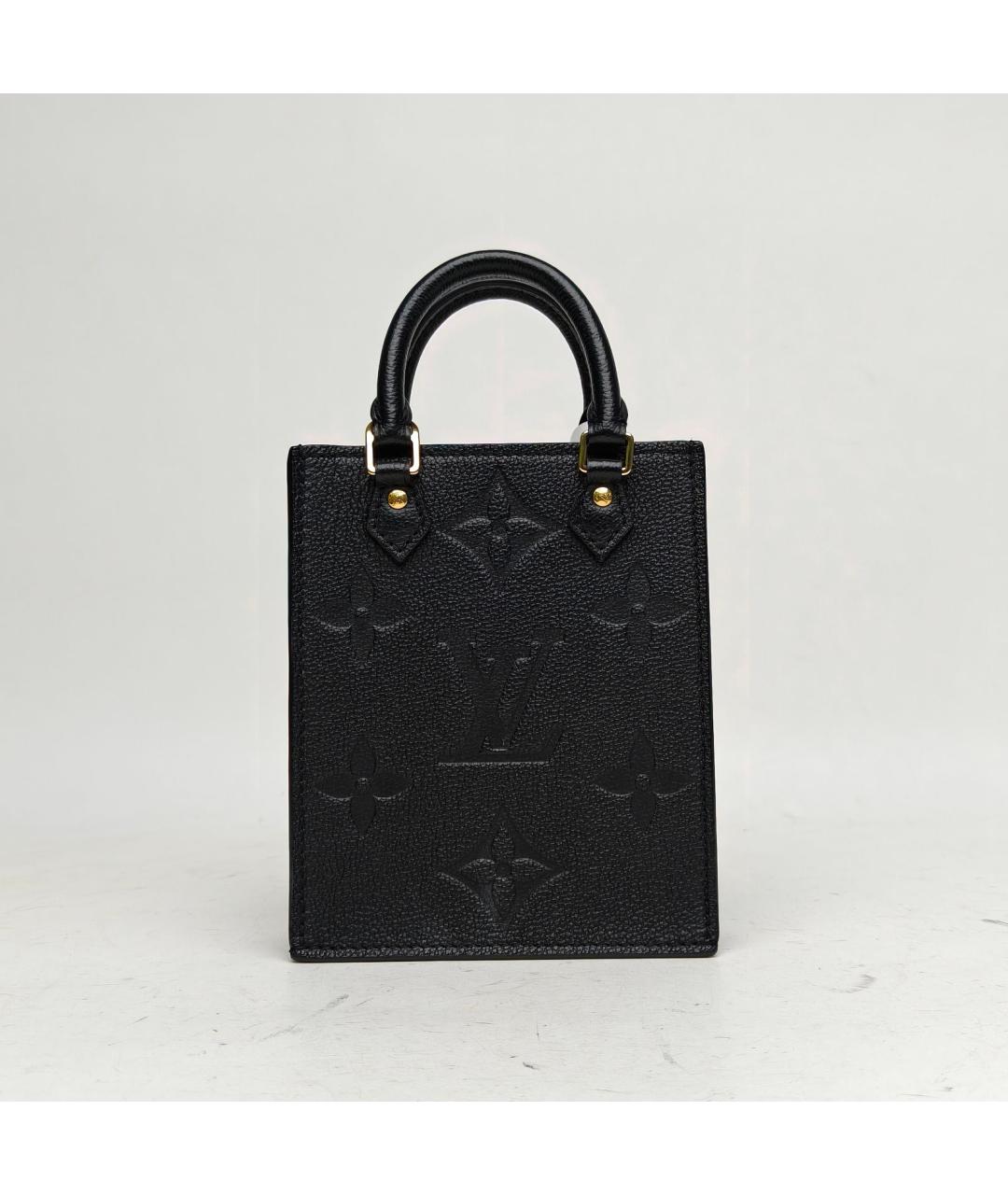 LOUIS VUITTON Черная кожаная сумка с короткими ручками, фото 4