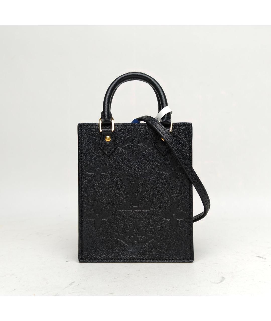 LOUIS VUITTON Черная кожаная сумка с короткими ручками, фото 2