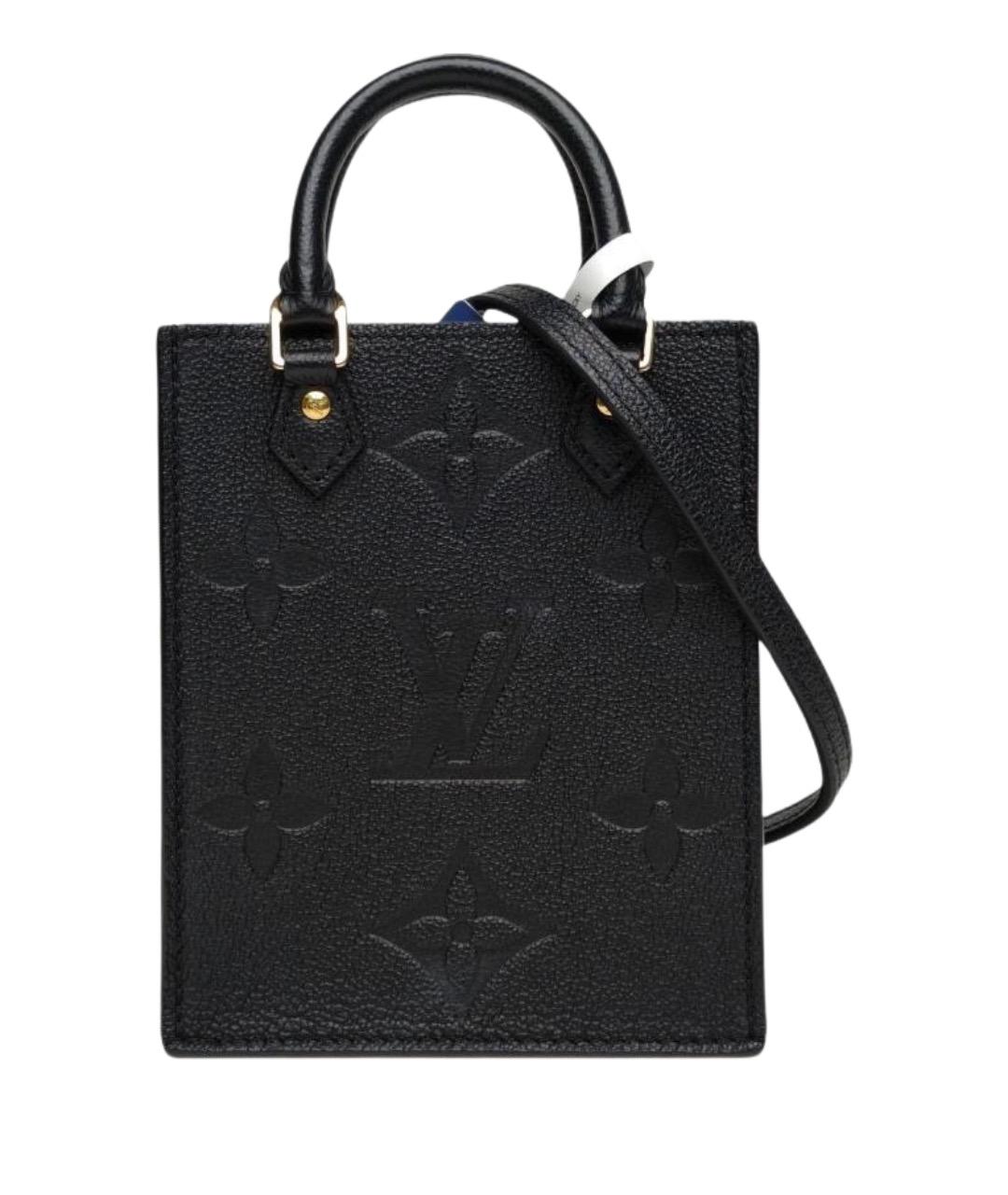 LOUIS VUITTON Черная кожаная сумка с короткими ручками, фото 1