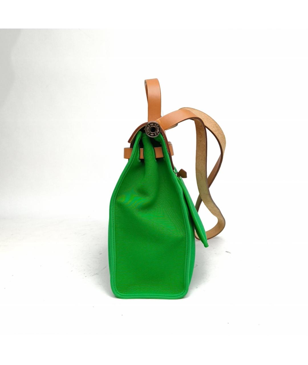 HERMES Зеленая тканевая сумка через плечо, фото 3