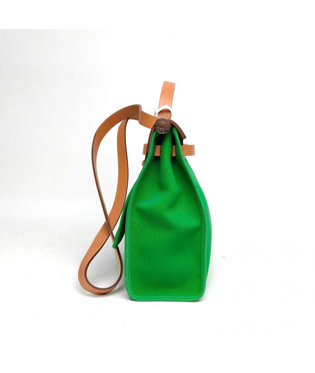 HERMES Зеленая тканевая сумка через плечо, фото 5