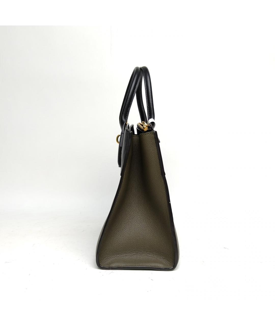 LOUIS VUITTON Хаки кожаная сумка с короткими ручками, фото 3