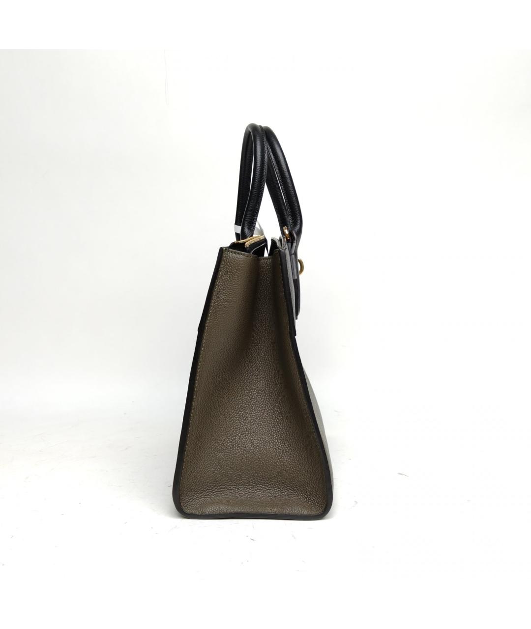 LOUIS VUITTON Хаки кожаная сумка с короткими ручками, фото 5