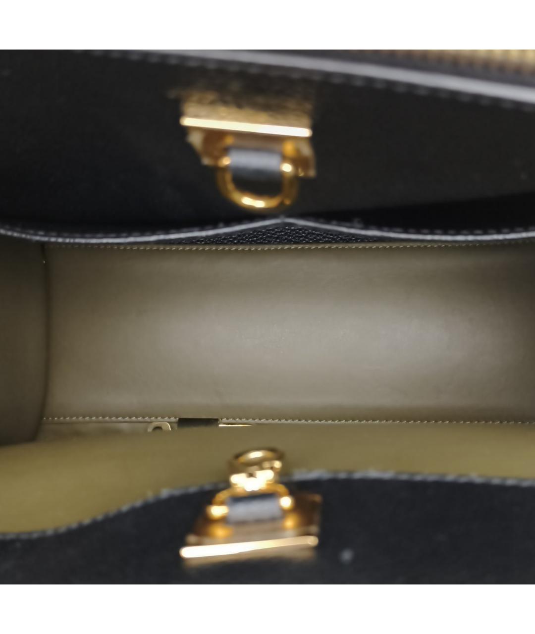 LOUIS VUITTON Хаки кожаная сумка с короткими ручками, фото 7