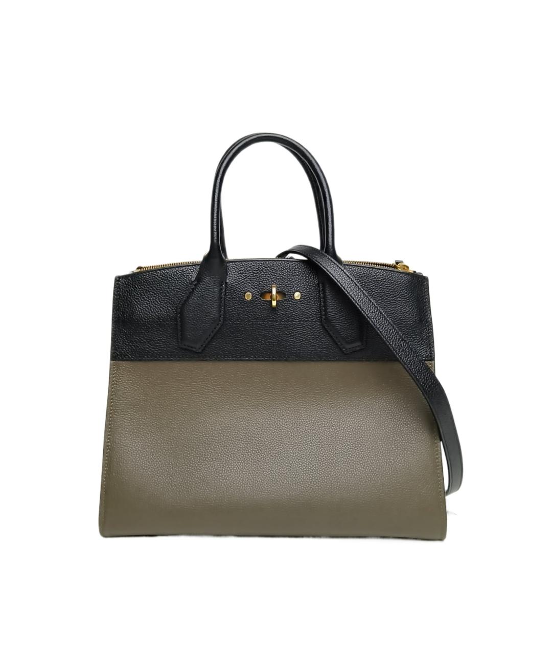 LOUIS VUITTON Хаки кожаная сумка с короткими ручками, фото 10