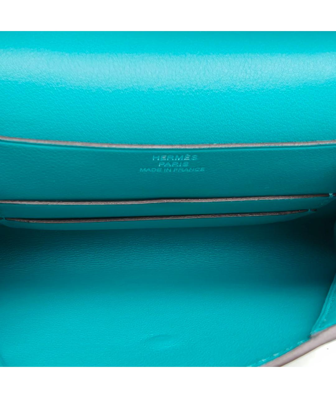 HERMES Бирюзовая кожаная сумка через плечо, фото 7
