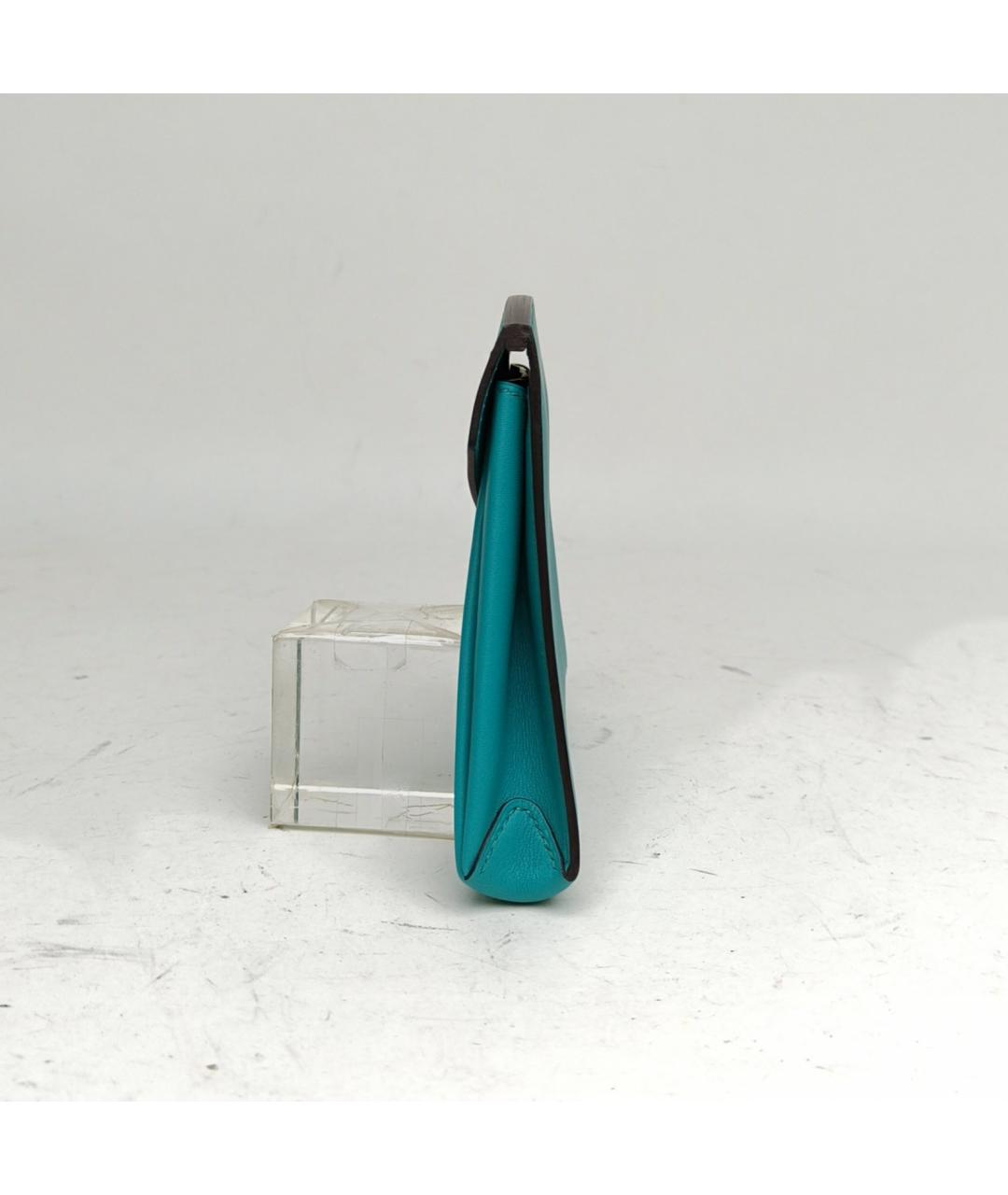 HERMES Бирюзовая кожаная сумка через плечо, фото 3