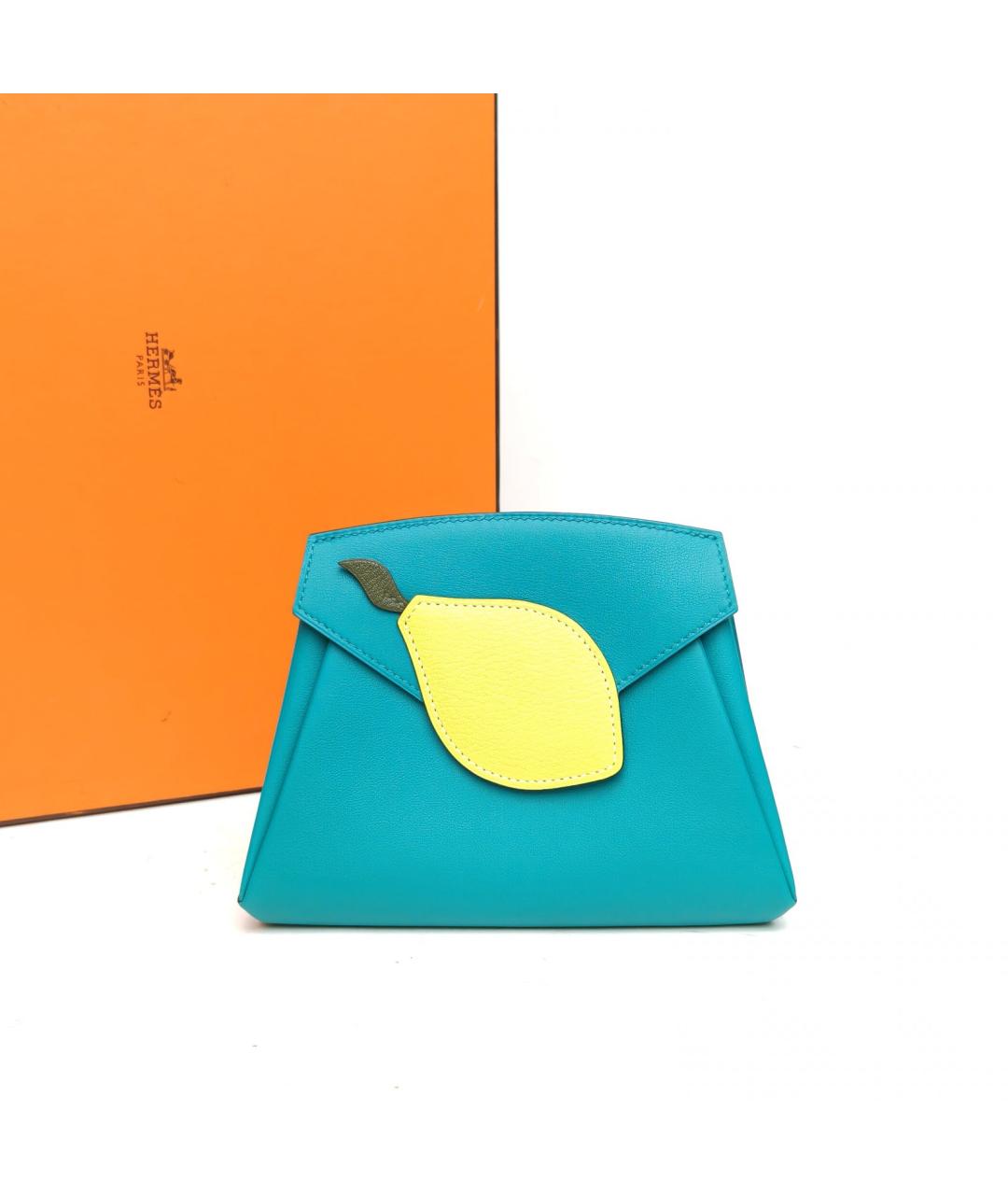 HERMES Бирюзовая кожаная сумка через плечо, фото 8