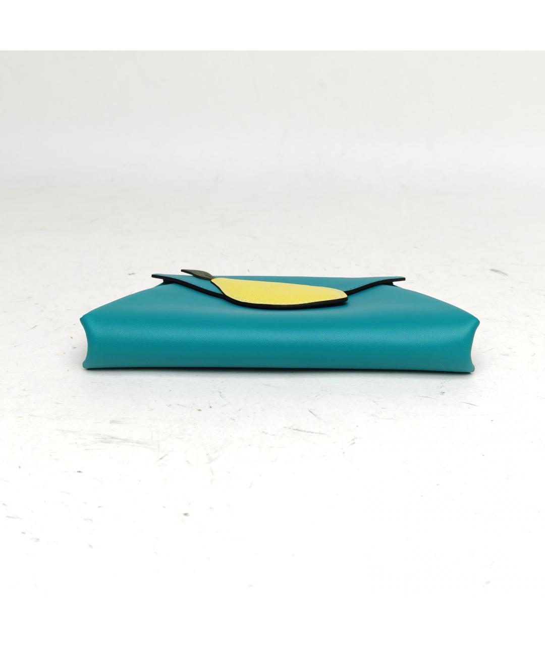 HERMES Бирюзовая кожаная сумка через плечо, фото 6