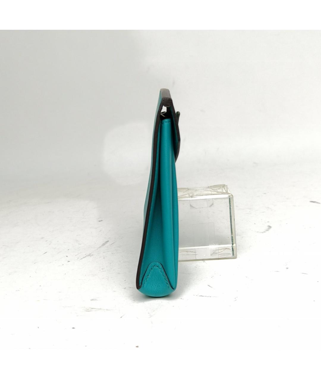 HERMES Бирюзовая кожаная сумка через плечо, фото 5