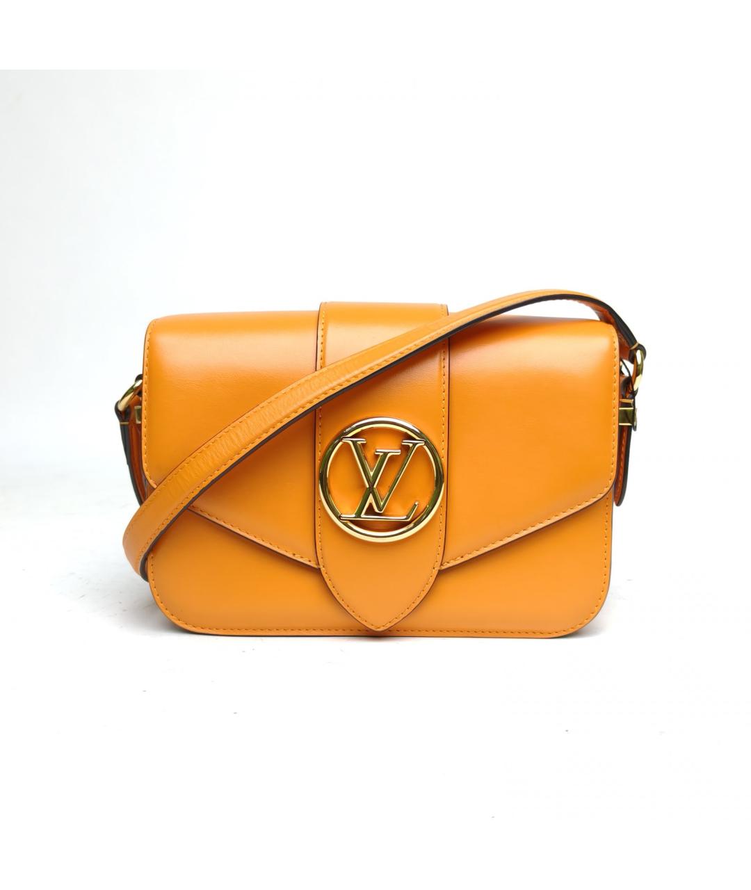 LOUIS VUITTON Оранжевая кожаная сумка через плечо, фото 2