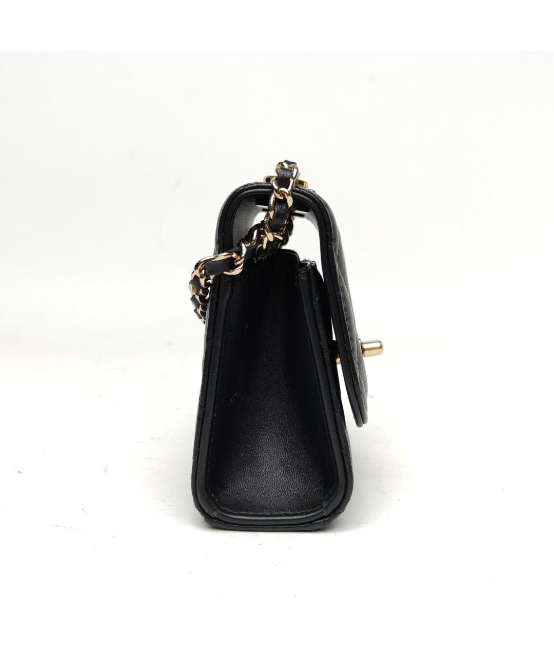 CHANEL Черная кожаная сумка через плечо, фото 5