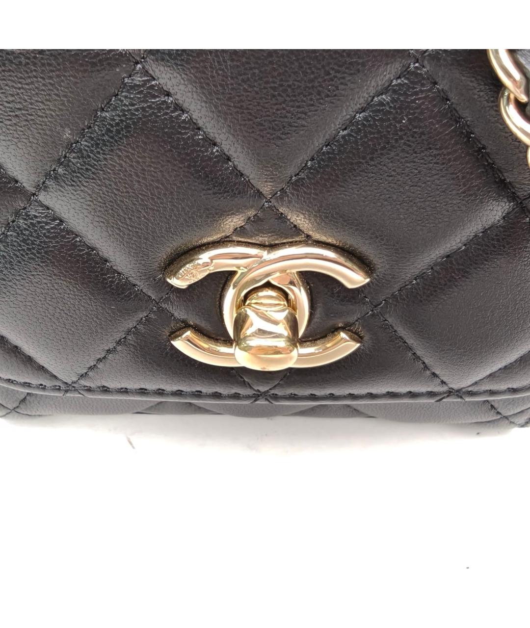 CHANEL Черная кожаная сумка через плечо, фото 7