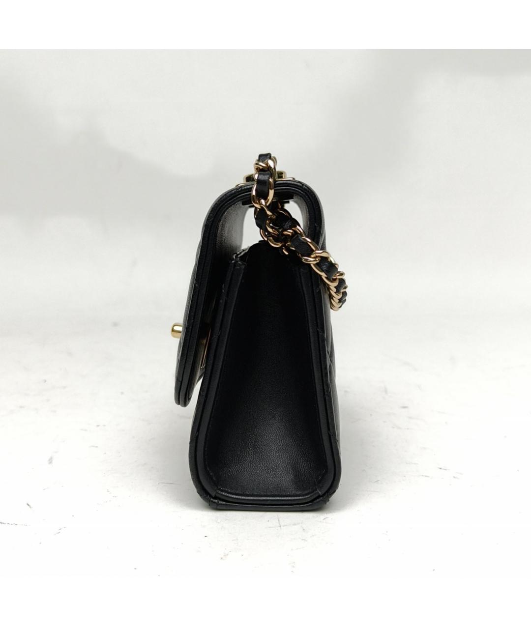 CHANEL Черная кожаная сумка через плечо, фото 3