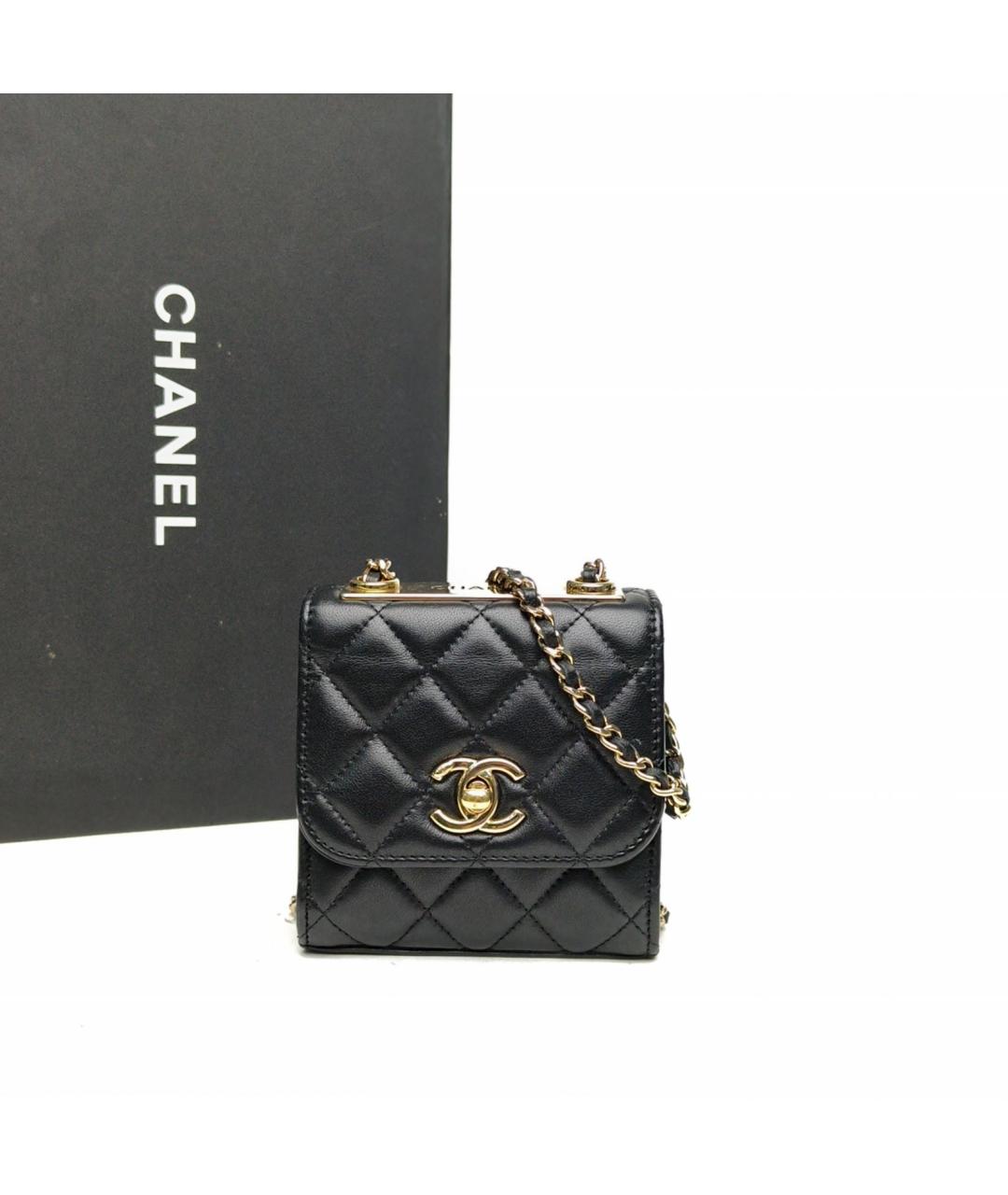 CHANEL Черная кожаная сумка через плечо, фото 9