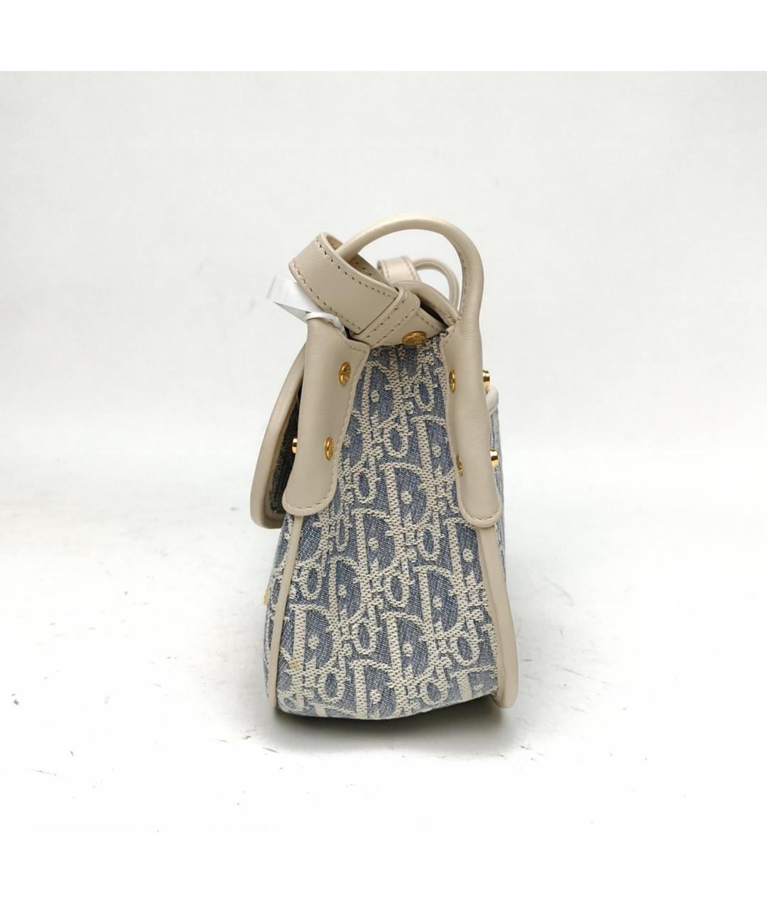 CHRISTIAN DIOR Голубая тканевая сумка через плечо, фото 3