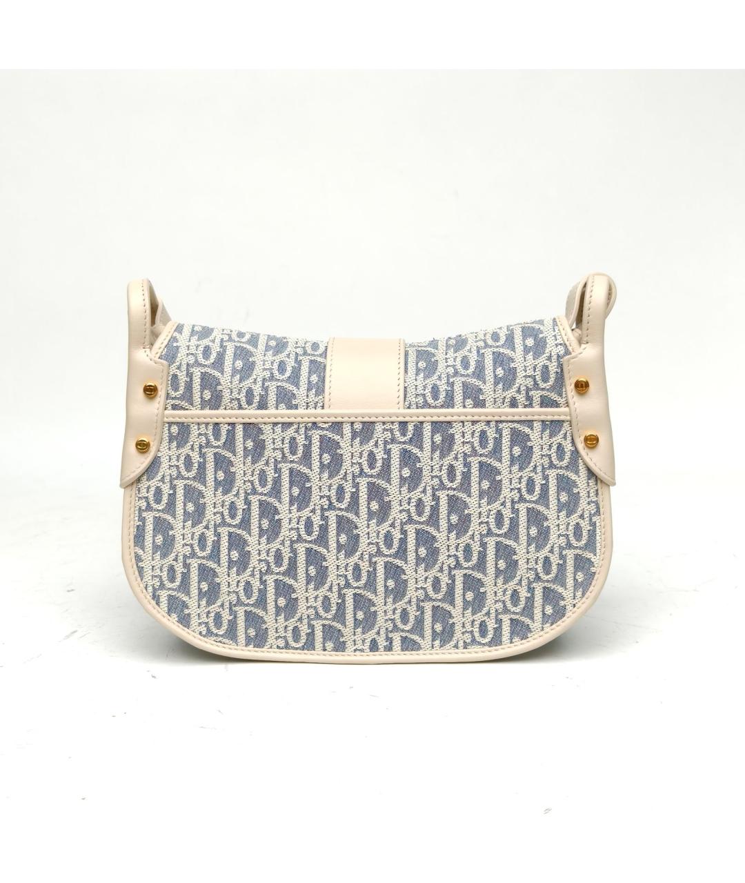 CHRISTIAN DIOR Голубая тканевая сумка через плечо, фото 4