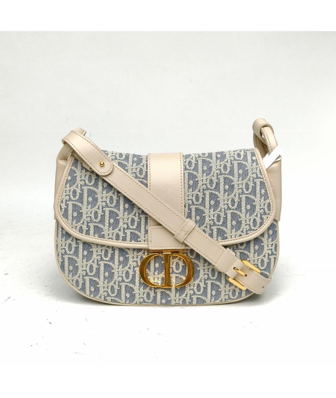 CHRISTIAN DIOR Голубая тканевая сумка через плечо, фото 2