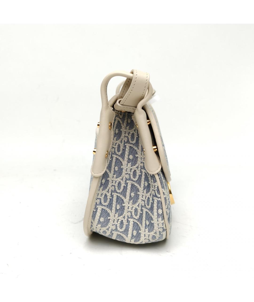 CHRISTIAN DIOR Голубая тканевая сумка через плечо, фото 5