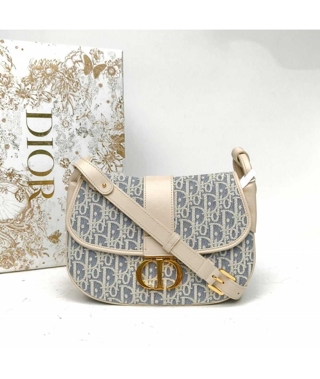 CHRISTIAN DIOR Голубая тканевая сумка через плечо, фото 9
