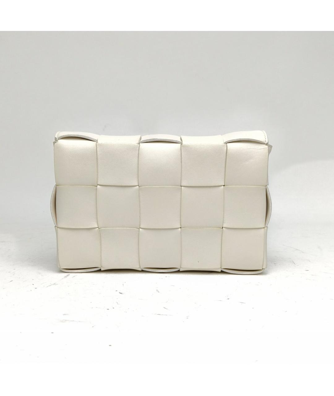 BOTTEGA VENETA Белая кожаная сумка через плечо, фото 4
