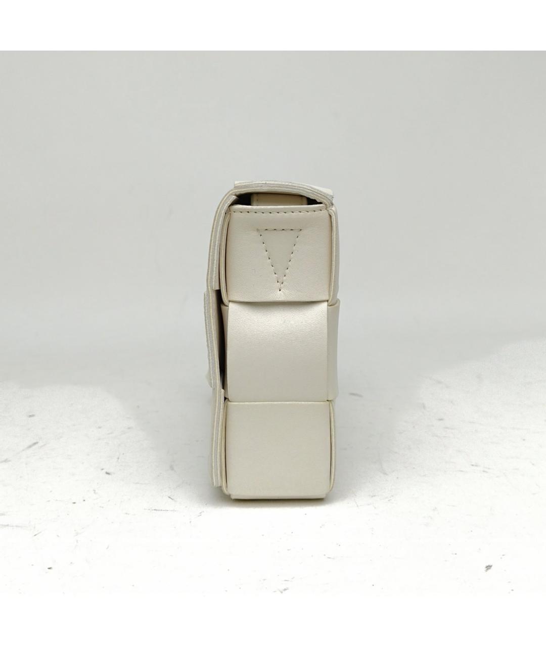 BOTTEGA VENETA Белая кожаная сумка через плечо, фото 3