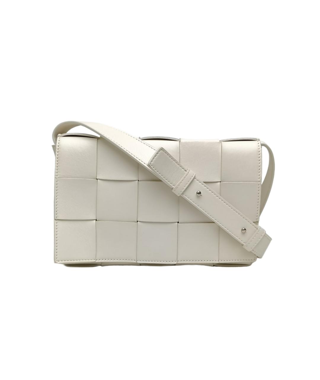 BOTTEGA VENETA Белая кожаная сумка через плечо, фото 1
