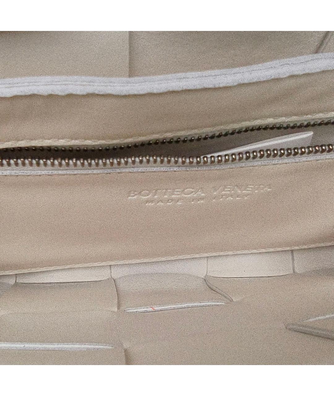 BOTTEGA VENETA Белая кожаная сумка через плечо, фото 7