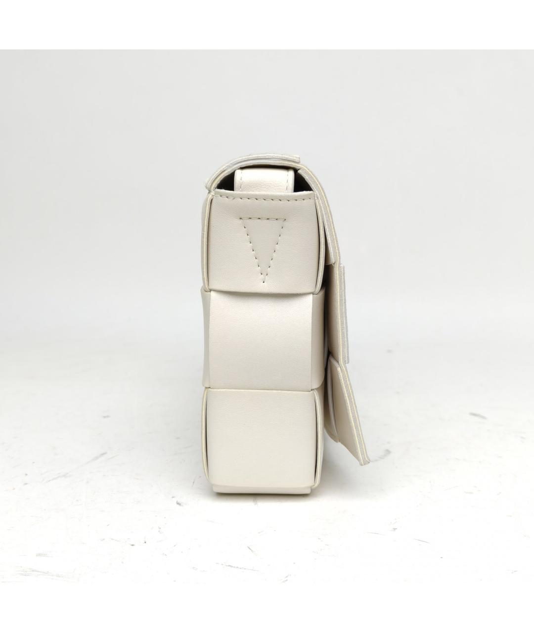 BOTTEGA VENETA Белая кожаная сумка через плечо, фото 5