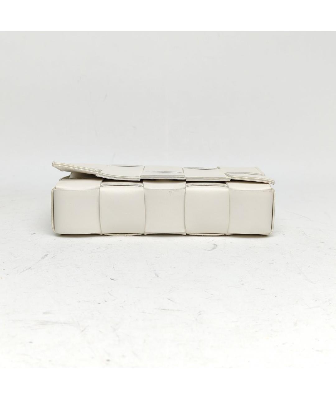 BOTTEGA VENETA Белая кожаная сумка через плечо, фото 6