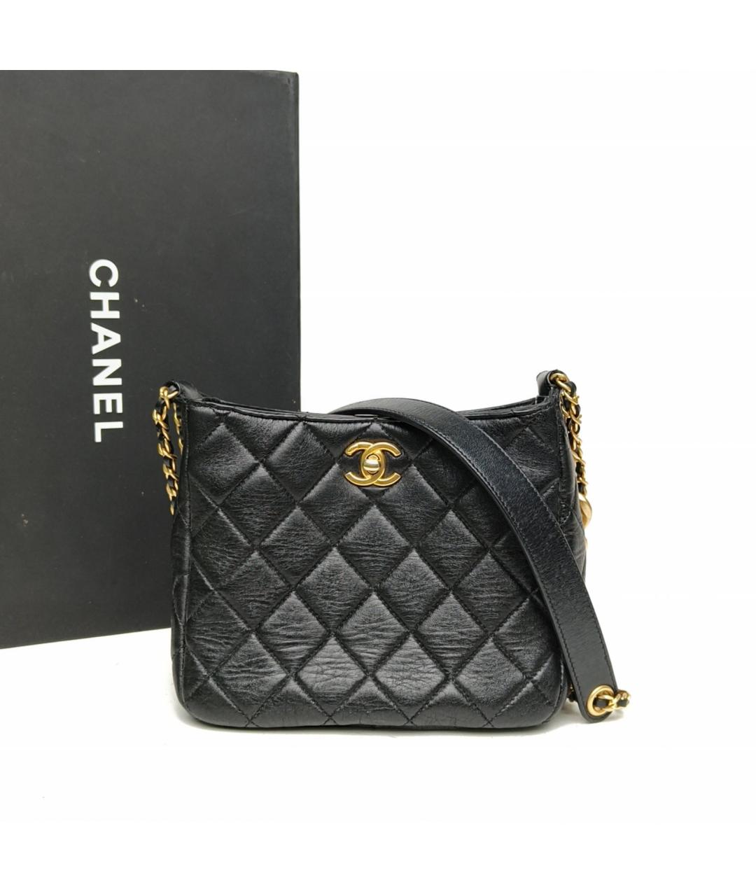 CHANEL Черная кожаная сумка через плечо, фото 9