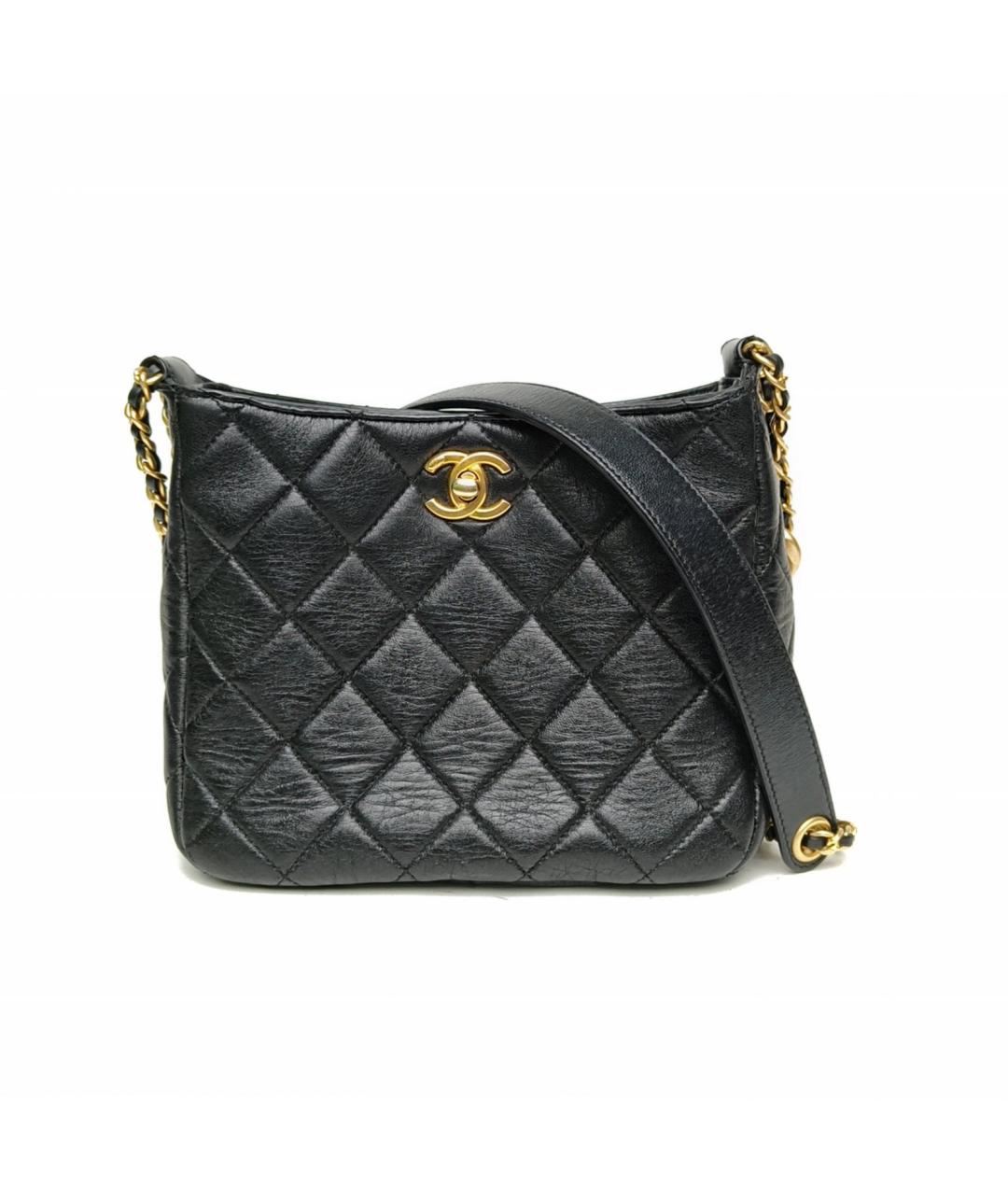 CHANEL Черная кожаная сумка через плечо, фото 2