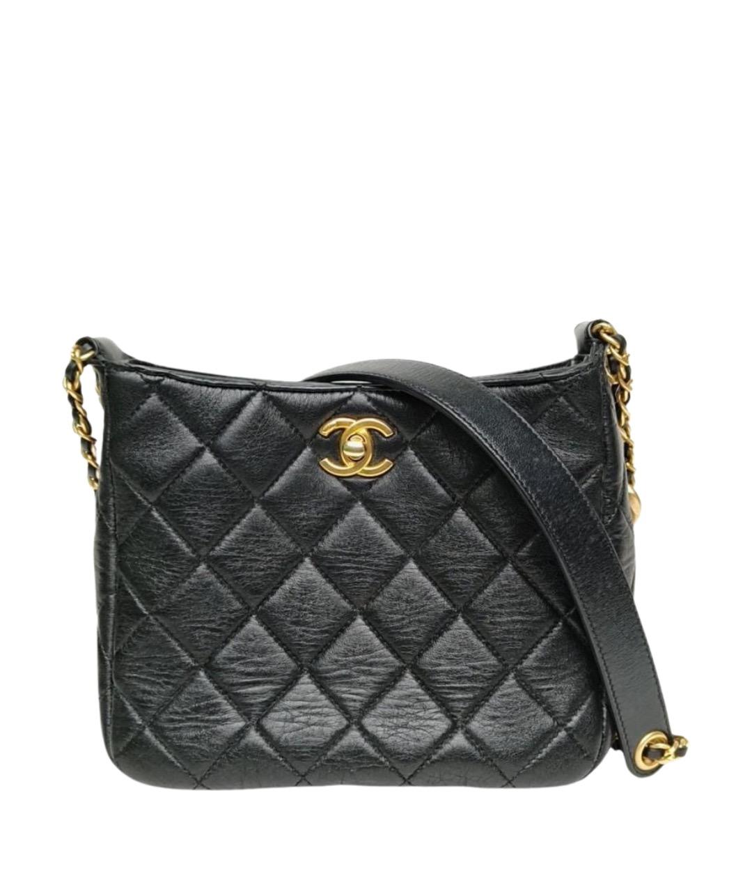CHANEL Черная кожаная сумка через плечо, фото 1