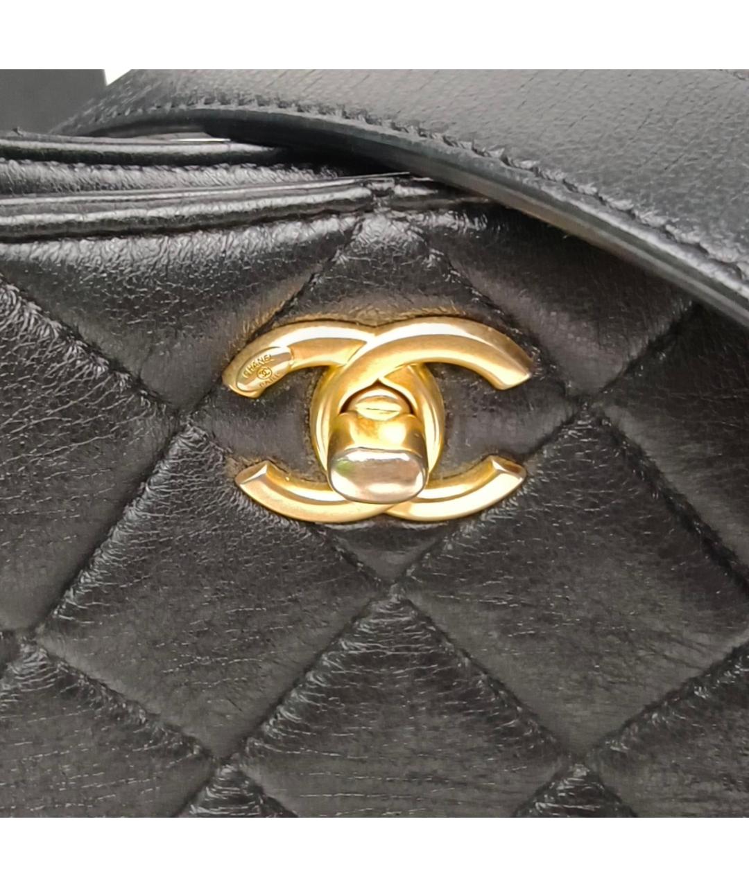 CHANEL Черная кожаная сумка через плечо, фото 7