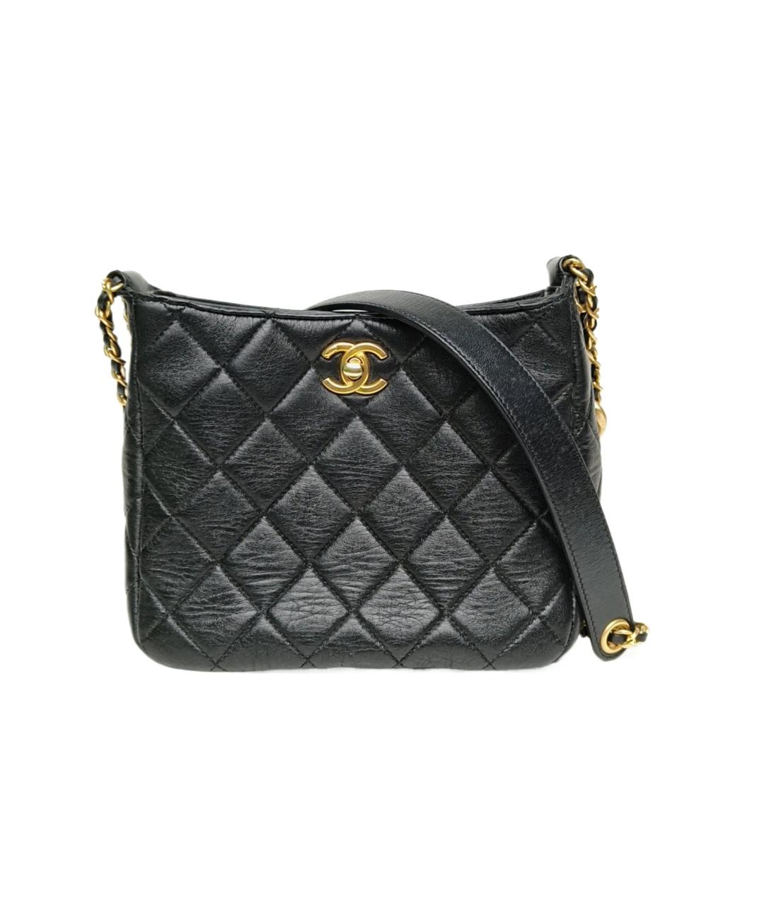 CHANEL Черная кожаная сумка через плечо, фото 10